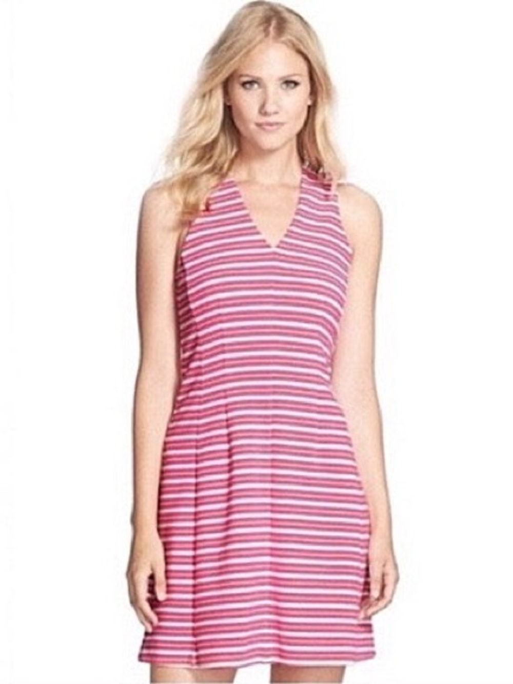 Lilly Pulitzer Briana Dress Capri Pink Ottoman Stripe Size Medium